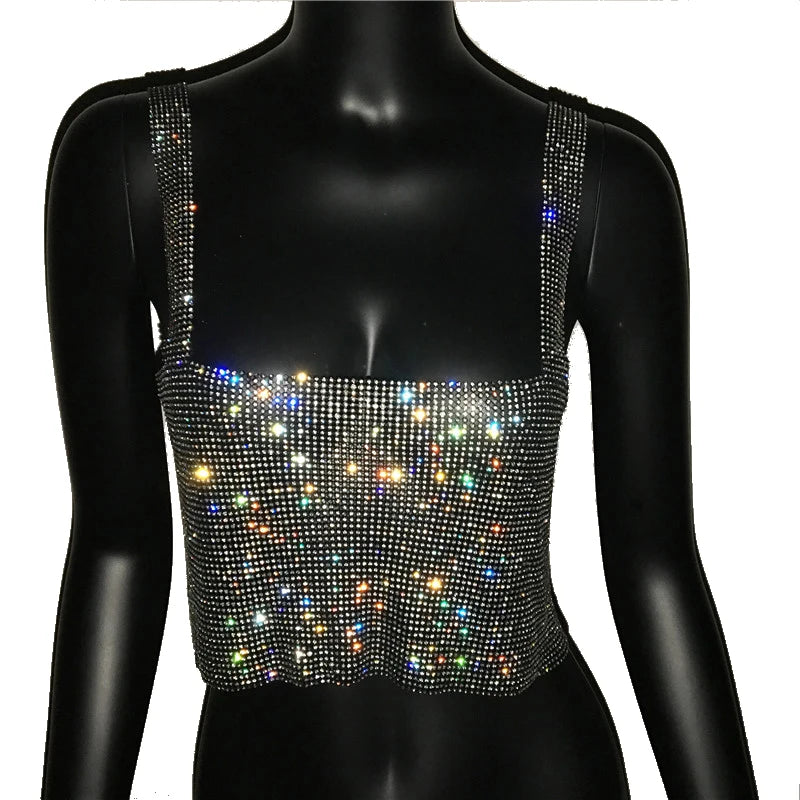 Bling Strass Party Crop Top